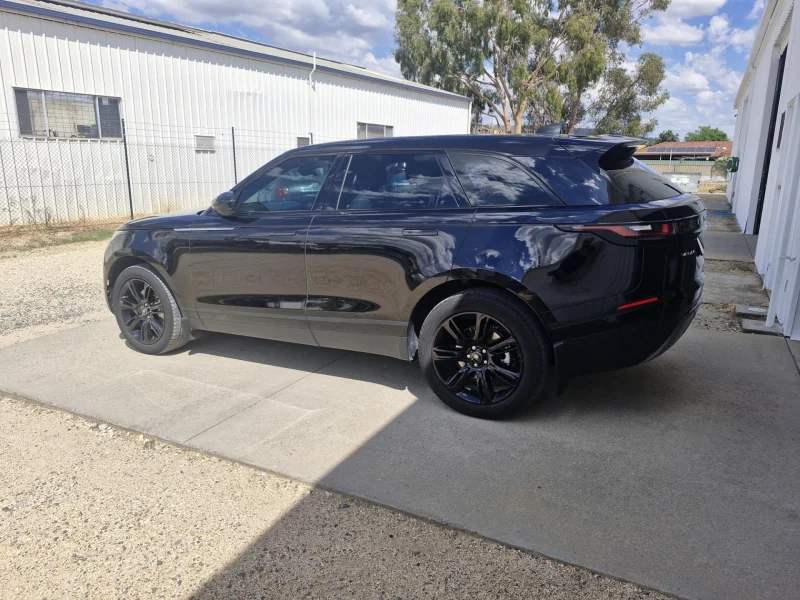 Black Range Rover Velar after side panel repair in Wodonga